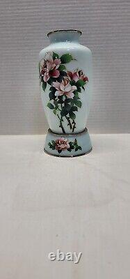 Japanese cloisonne flower vase with base