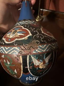 Japanese cloisonne vases pair