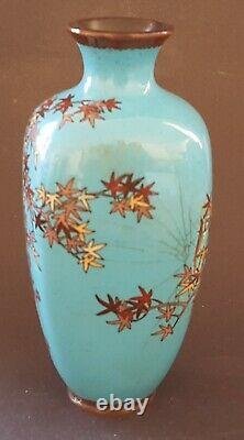 Japanese cloisonné vintage Victorian Meiji Period oriental antique bird vase