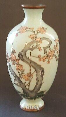 Japanese cloisonné vintage Victorian Meiji Period oriental antique cherry vase