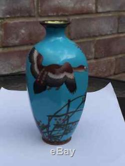Japanese meiji period cloisonne goose vase