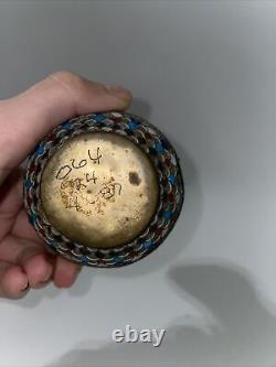Japanese small enamel cloisonne vase, bulbous form