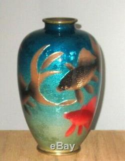 LARGE VERY RARE OGASAWARA SHUZO Signed Meiji Japanese Ginbari Cloisonne Vase