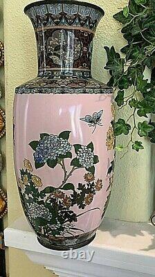 Large (13x6) Japanese Antique Cloisonne Vase
