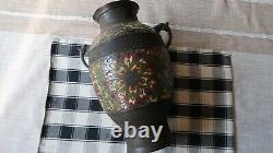 Large 1800s Antique Chinese Cloisonne Vase Heavy Wear 12