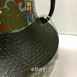 Large 19th Century Japanese Champleve Vase Urn WithChinese Design Rare