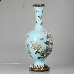 Large Antique Bronze Vase Cloisonné Japan Meiji 19th century Japanese