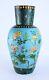 Large Antique Japanese Cloisonne Totai Shippo Floral Vase Meiji