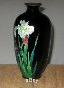 Large Antique Japanese Partial Ginbari Cloisonne Enamel Vase with Geisha & Orchids