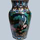 Large Antique Meiji Period Cloisonne Vase With Swallow & Flowers
