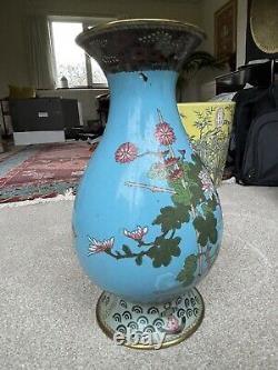 Large Cloisonné Vase Japanese Meiji Era 37x20cm