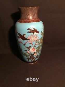Large Japanese Cloisonne Vase Meiji Period 13