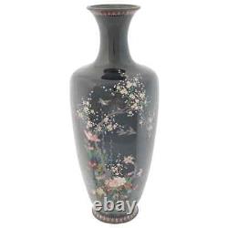 Large Japanese Silver And Cloisonne Enamel Vase