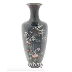 Large Japanese Silver And Cloisonne Enamel Vase