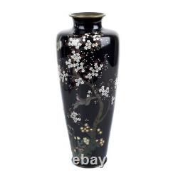 Large Meiji Period Japanese Cloisonne Enamel Vase