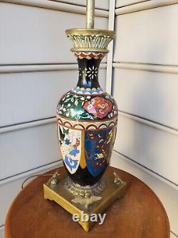 Large Rare Japanese Cloisonne Lamp Vase Done By Alfred Koehn, A. Koehn New York