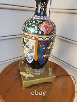 Large Rare Japanese Cloisonne Lamp Vase Done By Alfred Koehn, A. Koehn New York