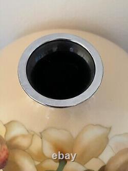 Large Rare Shape Peach Pink Japanese Cloisonne vase 8.5 inches tall