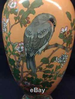 Large Vintage Japanese Meiji Cloisonne Vase
