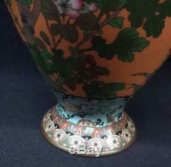 Large Vintage Japanese Meiji Cloisonne Vase