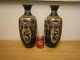 Large Pair Of Late 19th Century Japanese Meiji Cloisonne Vases With Dragon 37cm