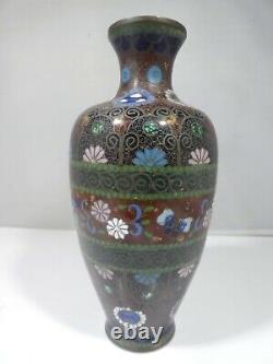 Late 19th 6 Inch Japanese Meiji Period Goldstone Cloisonne Vase