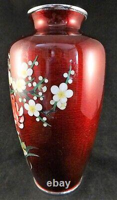 Lg. Ando Japanese Cloisonne Vase withBeautiful Shaded Enamel, 9 ¾ tall