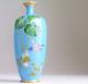 Meiji Era Bird Pattern Cloisonne Vase Pot 5.8 Inch Tall Japanese Antique Art A