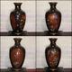 Magnificent 12h Japanese Meiji Three Panels Sparkle Goldstone Cloisonne Vase