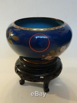 Masterpiece Japanese MEIJI Cloisonne Shippo Vase Diameter 20 cm
