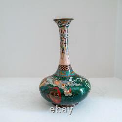Meiji Cloisonne Dragon Vase Trumpet Vase Rare Color Antique Japanese Enamel Vase