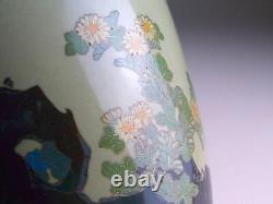 Meiji Era CLOISONNE Vase Pot 9.6 inch tall Antique Art Japanese
