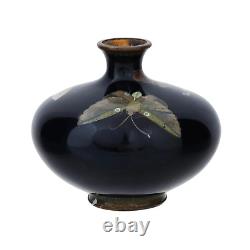 Meiji Japanese Cloisonne Enamel Butterfly Vase Attributed to Hayashi Kodenji