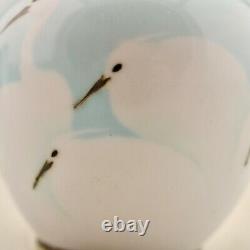 Meiji Japanese cloisonne enamel musen-jippo Egret bird vase attr. Gonda Hirosuke