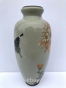 Meiji Period Early 20th Century Japanese Chinese Fine Cloisonne Bronze ATQ Vase