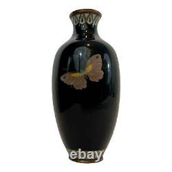 Meiji Period Japanese Cloisonne Butterfly Vase