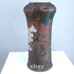 Meiji Period Totai Shippo Japanese Cloisonne Over Porcelain Vase m