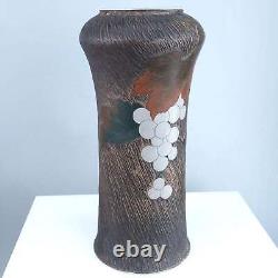 Meiji Period Totai Shippo Japanese Cloisonne Over Porcelain Vase m