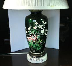 Mid-century Japanese Cloisonné Vase Made Into Table Lamp