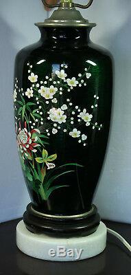 Mid-century Japanese Cloisonné Vase Made Into Table Lamp