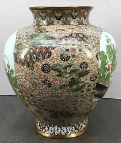 Museum Japanese Meiji Silver Wire & Witreless Cloisonne Vase