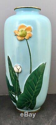 Museum Quality Large Japanese Meiji Moriage Cloisonne Vase by Ando or Gondo