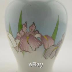 Namikawa or Gonda type Meiji Japanese cloisonne musen jippo Iris enamelled vase