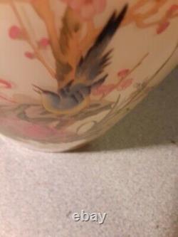 Old Japanese Vase with Birds and Flowers