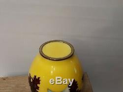 Old or Antique Japanese Yellow Cloisonne Vase