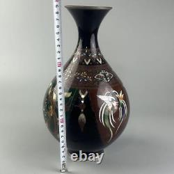 Oriental Pattern Cloisonne vase Pot 11.4 inch tall Japanese