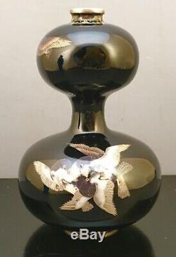 Outstanding Japanese Cloisonne Vase with Gold Wire by Higashiyama