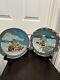 Pair Japanese Cloisonne Plaques Samurai