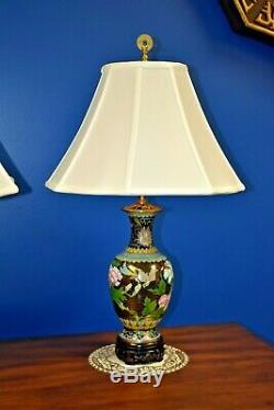 Pair Of 26 Cloisonne Vase Lamps- Porcelain Chinese/japanese Asian Oriental