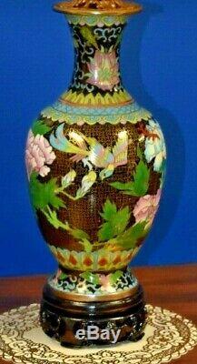 Pair Of 26 Cloisonne Vase Lamps- Porcelain Chinese/japanese Asian Oriental